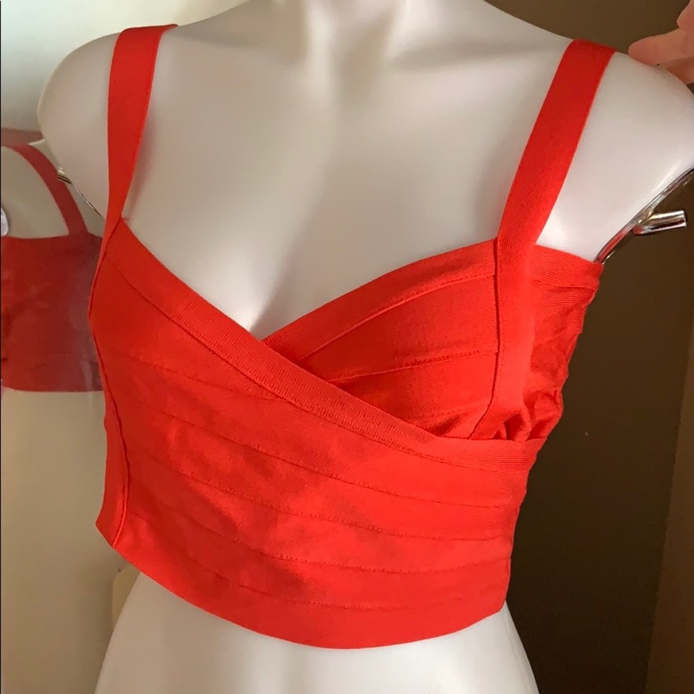 Bebe bandage crop top sz large for medium - Picture 2 of 5